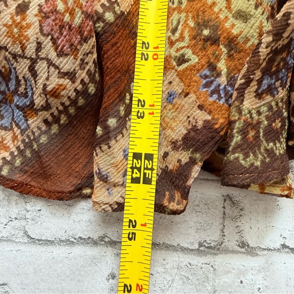 Ralph Lauren Y2K Silk Brown Paisley A-Line Skirt - Picture 9 of 10